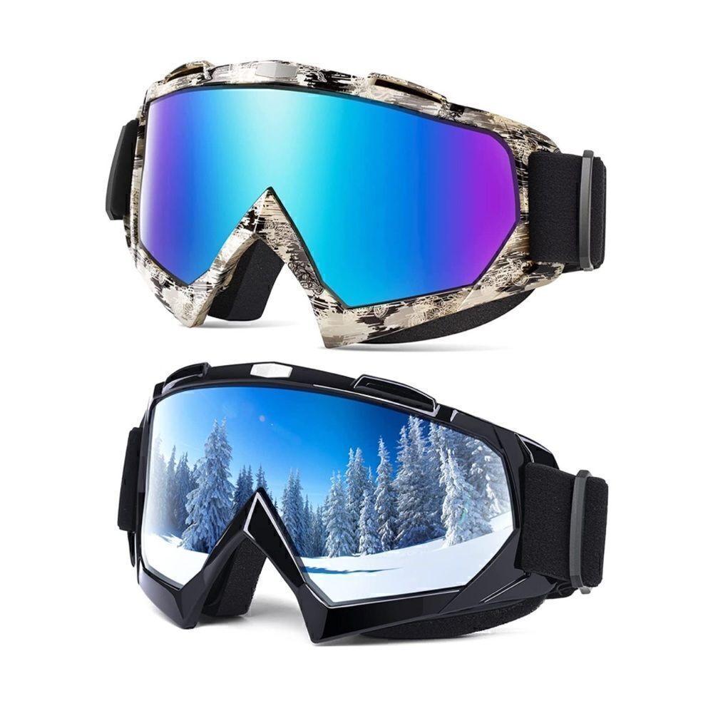 Black and Marble Ski Goggles Unisex 2 pairs